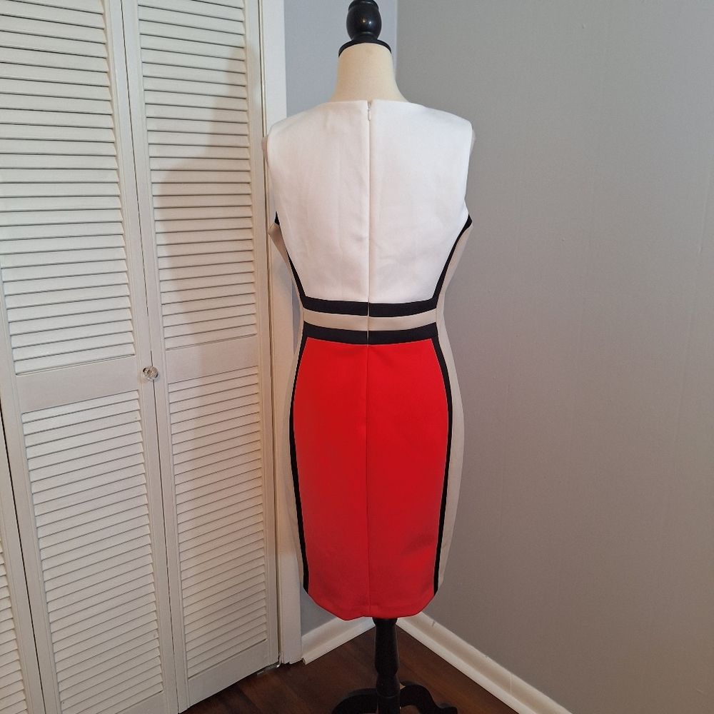 Calvin Klein Colorblock Sleeveless Sheath Dress Sz 12 *V - Picture 6 of 8